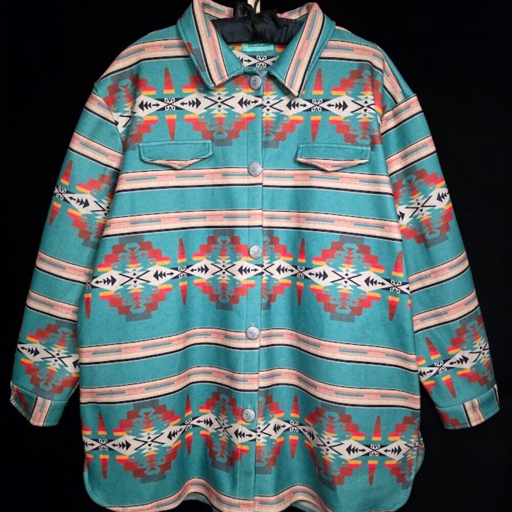 NWOT Sunshine & Rodeos Aztec Shacket 3XL - Picture 2 of 14